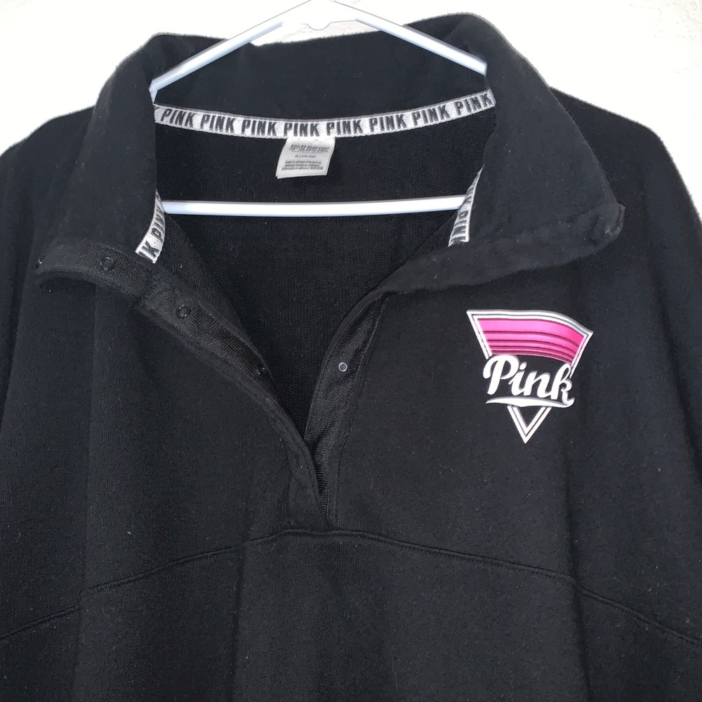PINK pullover snap collar sz M